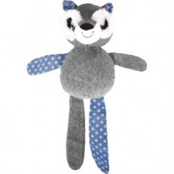 Juguete mapache gris y azul 34cm