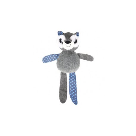 Juguete mapache gris y azul 34cm
