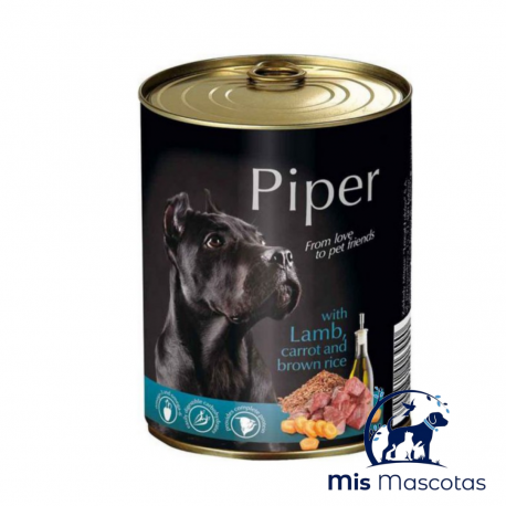 Piper Con Cordero, Zanahorias y Arroz Integral 800G - mismascotasronda