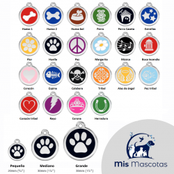 Placa de Acero Inoxidable con Esmalte para Perros (11 colores disponibles) www.mismascotasronda.es