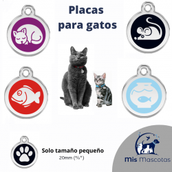 Placa de Acero Inoxidable con Esmalte para Gatos (11 colores disponibles) www.mismascotasronda.es