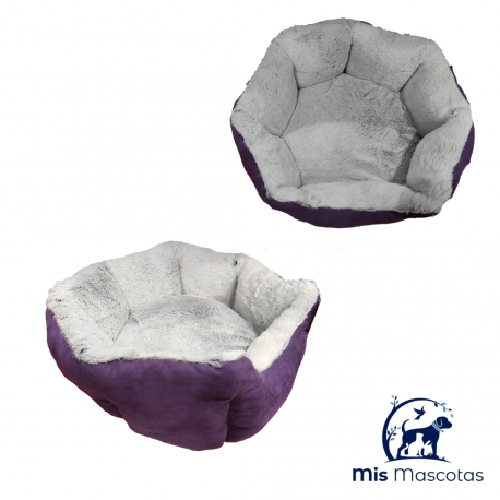 Cuna Redonda Morada / Gris 54x45x20 cm www.mismascotasronda.es