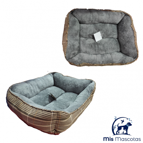 Cuna Rectangular Eco Cuadro Escocés 55 cm www.mismascotasronda.es