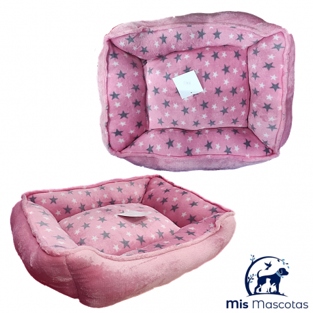 Cuna Rectangular Eco Rosa con Estrellas de 55 cm www.mismascotasronda.es