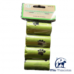 Bolsas Higiénicas Verdes con Huellas para Perros www.mismascotasronda.es 
