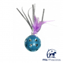 Pelota de Plastico para Gato de Plumas con Cascabel 7,5cm