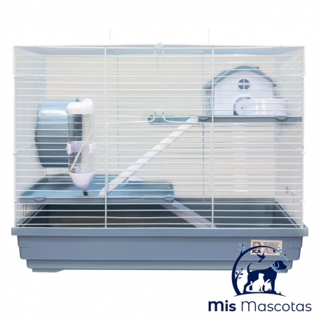 Jaula Hogar Azul y Blanca para Roedores (47 cm) www.mismascotasronda.es