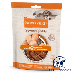 Snack Nature's Variety Superfoods Pollo para Perros 85 Grs