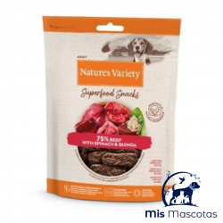 Snack Nature's Variety Superfoods Buey para Perros 85 Grs