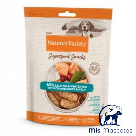 Snack Nature's Variety Superfoods salmon para Perros www.mismascotasronda.es 