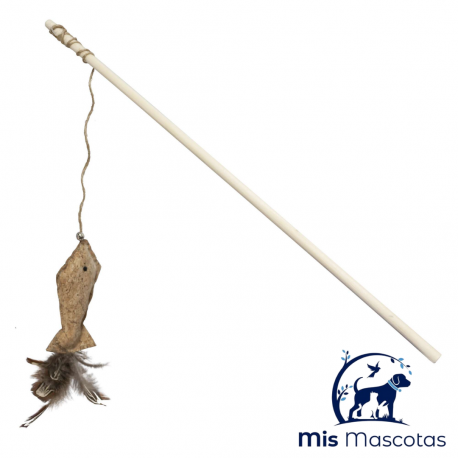 Juguete para Gatos Caña de Pescar de Corcho (16 cm) www.mismascotasronda.es