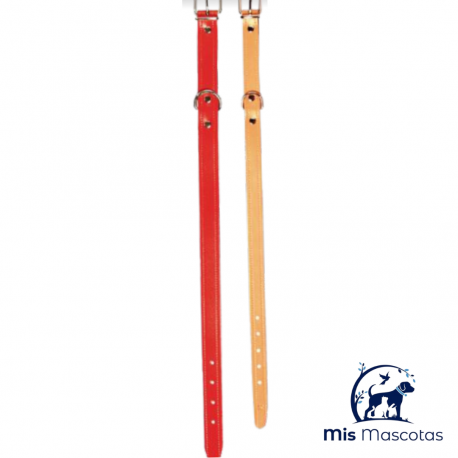 Collar de Cuero Liso para Perros www.mismascotasronda.es