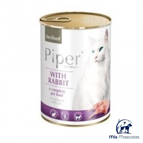 Lata Piper Gato Conejo Esterilizado 400 Grs www.mismascotasronda.es