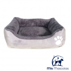 Cuna Resctangular Gris con Huella 55 cm www.mismascotasronda.es