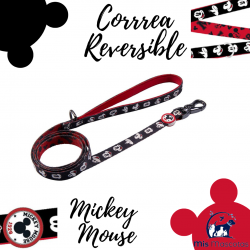 Correa Reversible Mickey Mouse para Perros www.mismascotasronda.es