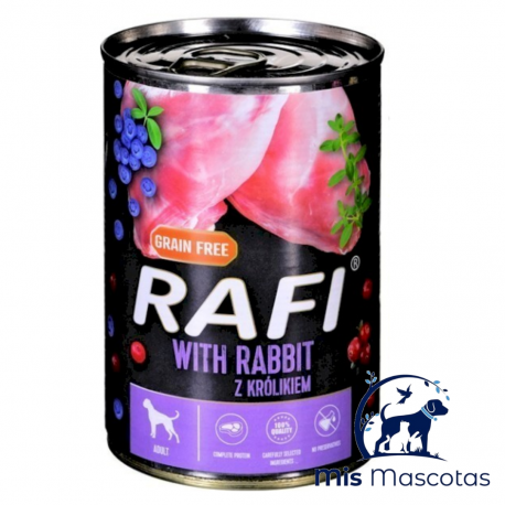 Rafi Pate Conejo y Arandanos 400 Grs www.mismascotasronda.es