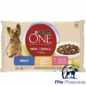 PURINA ONE Mini Perro Adulto Húmedo Pollo y Buey en Salsa