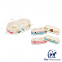 Comedero doble de PVC grueo para mascotas 26cm x 14cm x 5cm