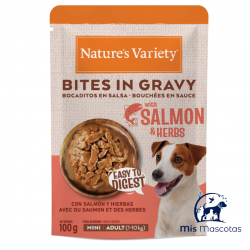 bites in gravy salmon & herbs 100g www.mismascotasronda.es