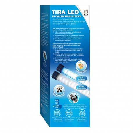 Tira de LED con carcasa rígida plástica.